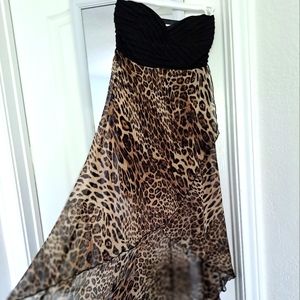Cheetah Print Strapless Dress